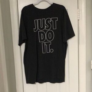 Nike Men's Charcoal Tee with 'Just Do It' Slogan